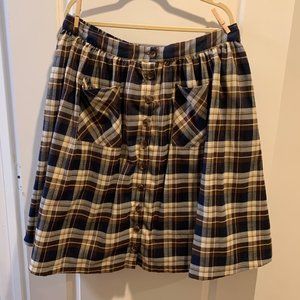 Modcloth Flannel A Line Midi Skirt
